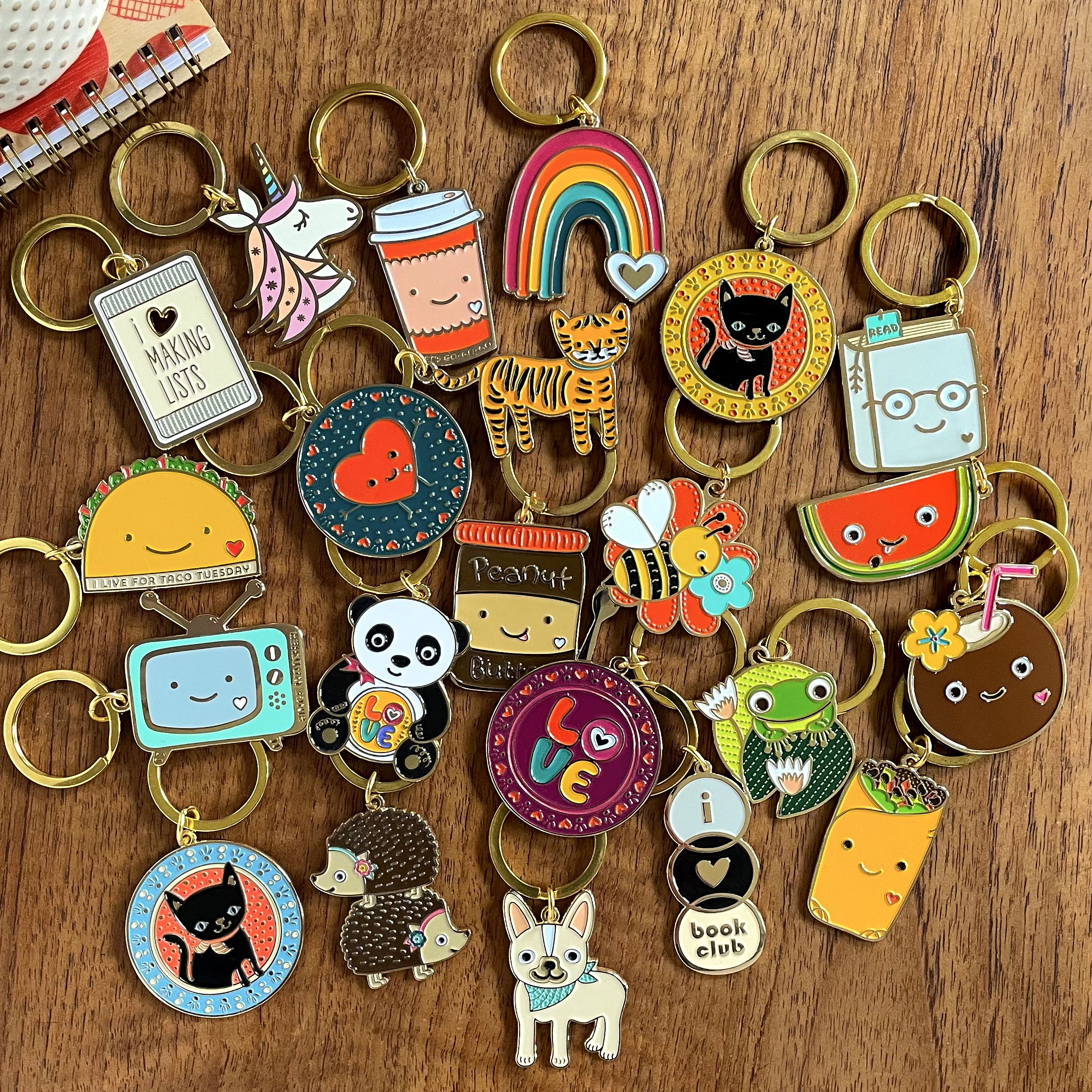 Imperfect Enamel Keychains « Night Owl Paper Goods