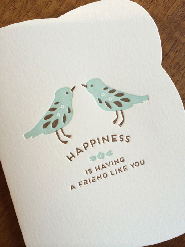 Thinking of You Birds Letterpress Card