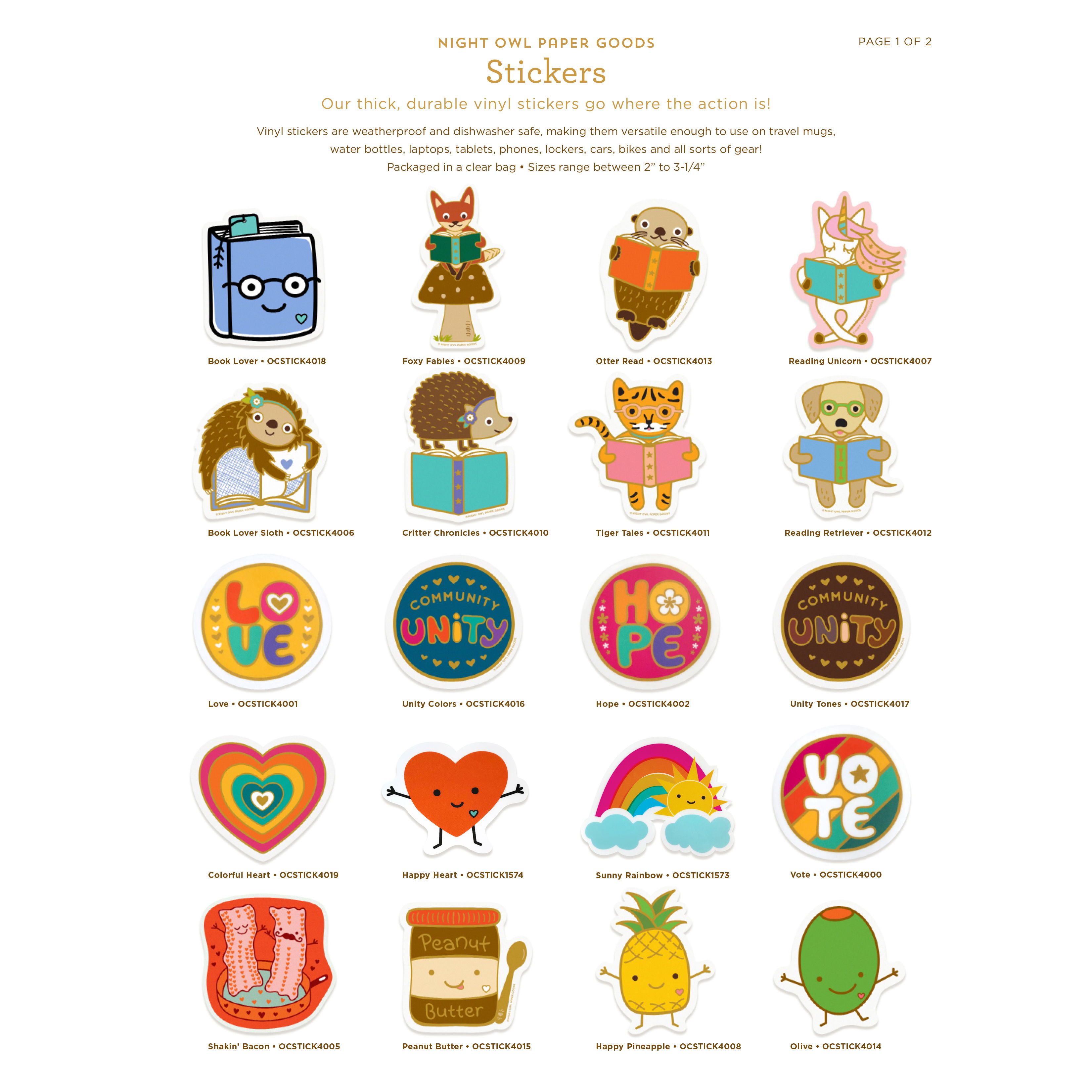 3 Sticker Cards for $14 ‹ Accessories « Night Owl Paper Goods — Stationery  & Wood Gifts