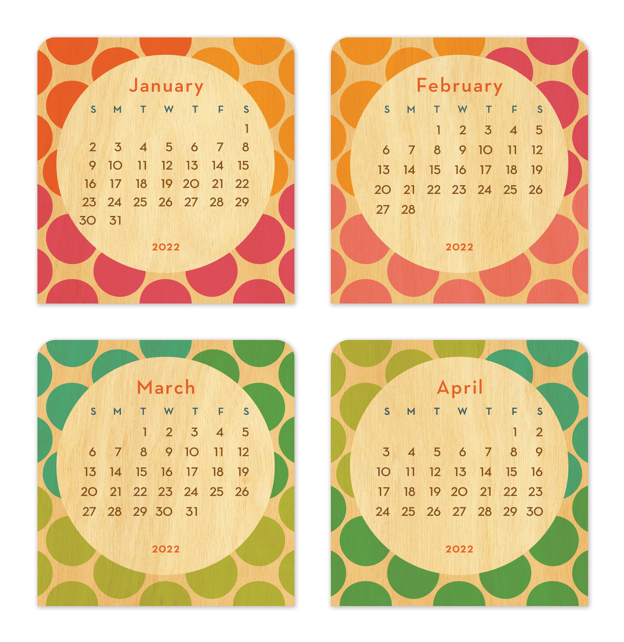 Mini 2022 Calendar 2022 Big Dot Mini Calendar ‹ Calendars ‹ Desk « Night Owl Paper Goods —  Stationery & Wood Gifts