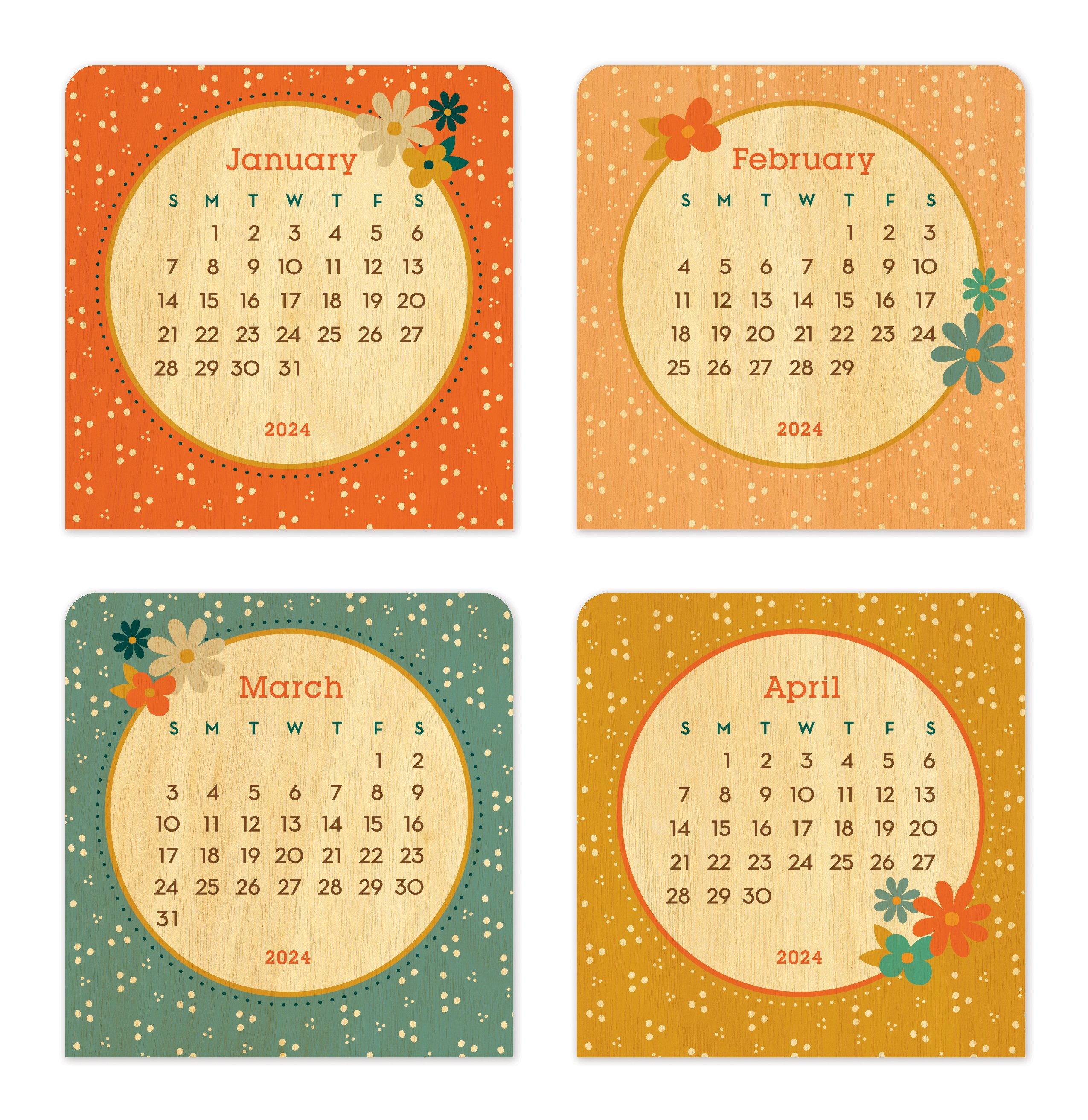 2024 Flowers Mini Calendar by Night Owl Paper Goods